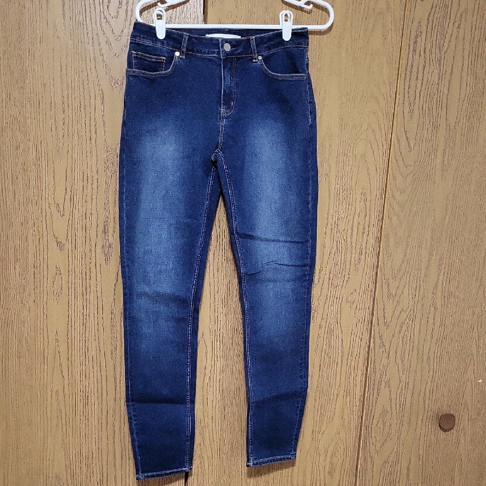 SABA Women's Mid Waist Blue Skinny Jeans Pockets European Denim Size 30